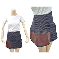 100% Cotton Denim Woven Tools Skirt, with Pinstripes Pattern